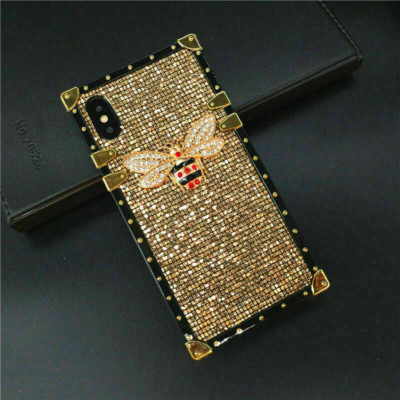 Square Crystal Glitter Bee Phone Case For Huawei Mate 30 Nova 8 P30 Pro Honor 20
