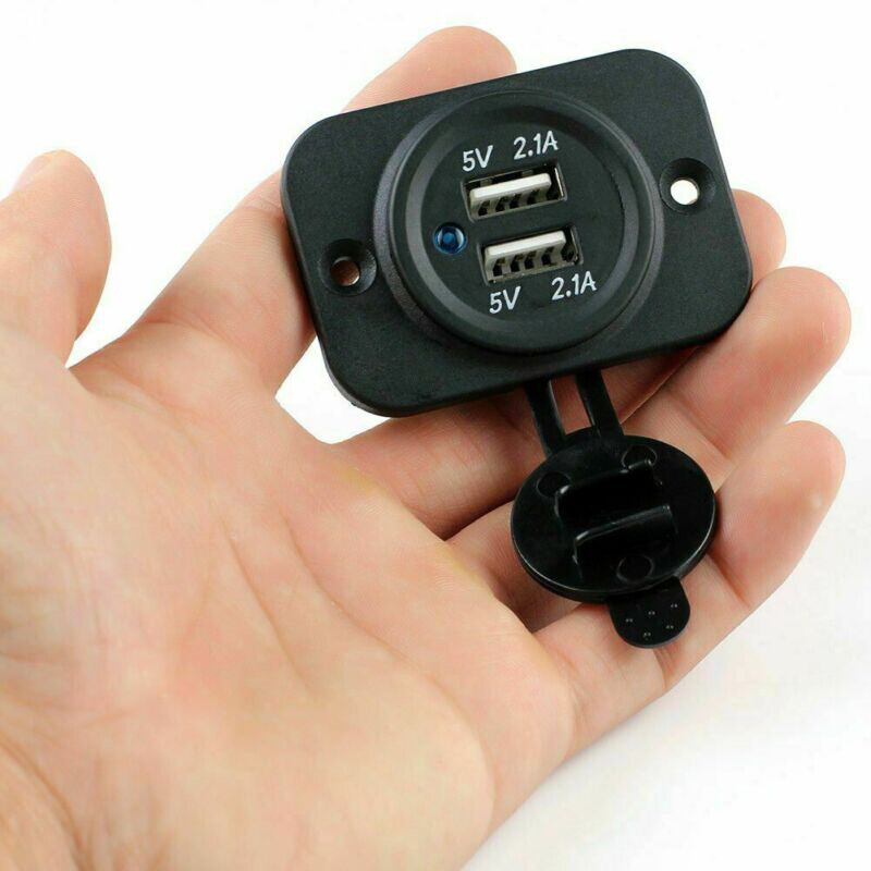 12V Waterproof Car Cigarette Lighter Dual 2.1A USB Power Adapter Charger Plug zt
