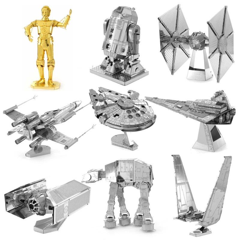 STAR WARS Fascinations Metal Earth 3D Model Kits AT-AT X-Wing R2D2