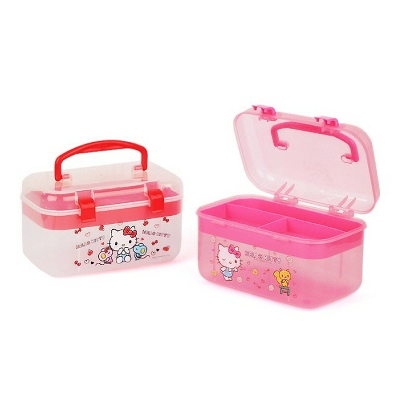 Sanrio Hello Kitty Multi Jewelry Case Box Desk Organizer Box Red