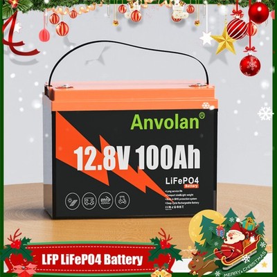 Lithium Battery 12V 100Ah LiFePO4 100A BMS Max.15000Cycles forBoat Camping Solar