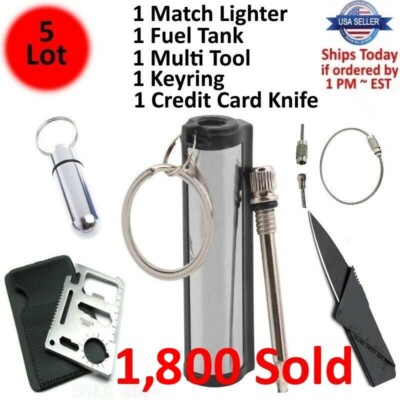 Waterproof Match Permanent Lighter Striker Fire Starter Emergency Survival Kit