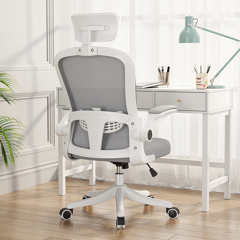 Ergonomic Computer Desk Mesh Chair Flip-up Adjustable Arms Height