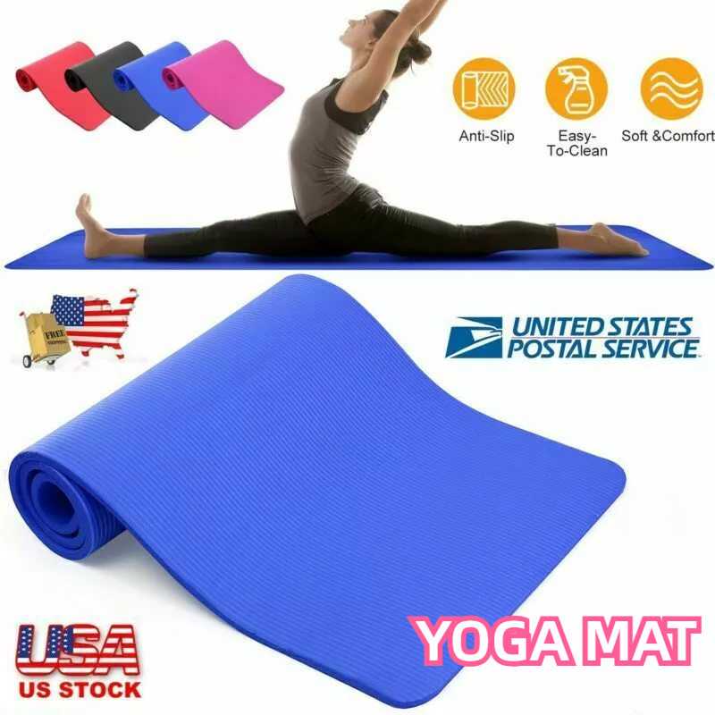 Thick Gym Exercise Mat Yoga Mat Pilates Workout Pad Non Slip Home Class Fitness