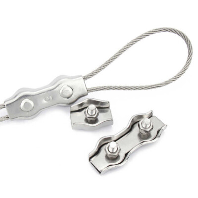 A2 304 Stainless Steel Simplex Steel Wire Rope Cable Grips Clamp Clips M2 - M10