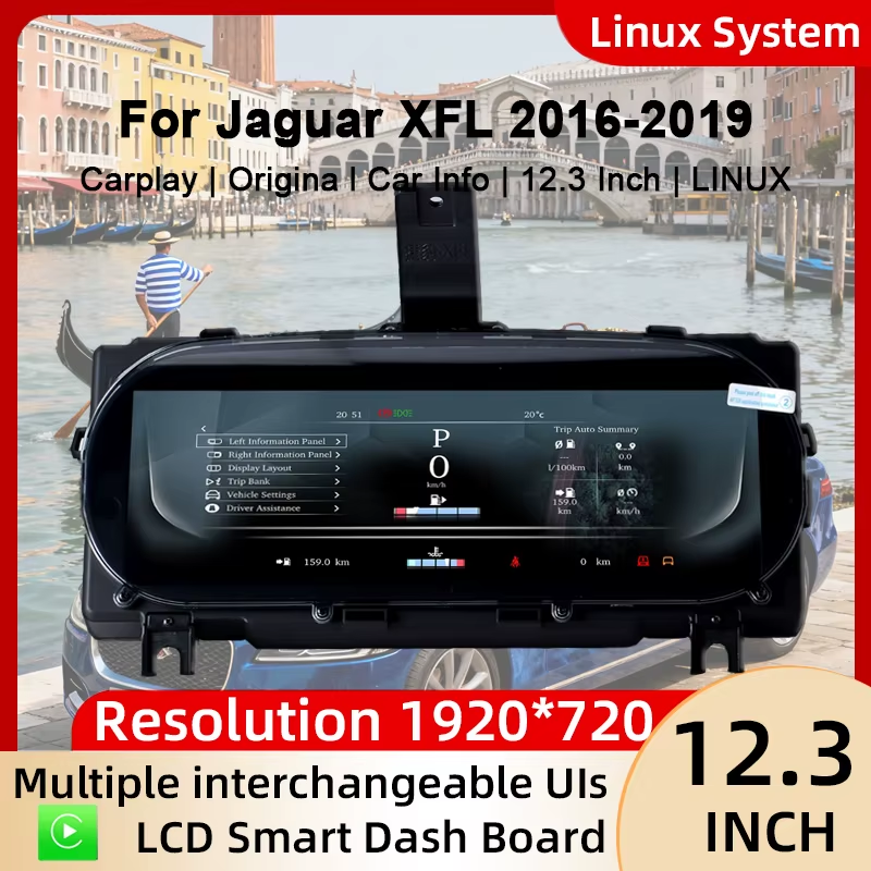 For Jaguar XFL 2016-2019 Carplay Car LCD Digital Instrument Cluster Speedometer,