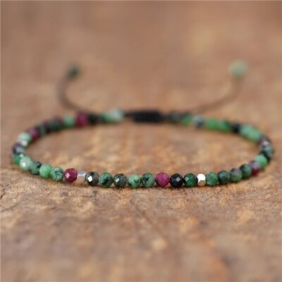 Natural Epidote Tibetan Handmade 4mm Beads Healing Dainty Sizeable Bracelet Gift