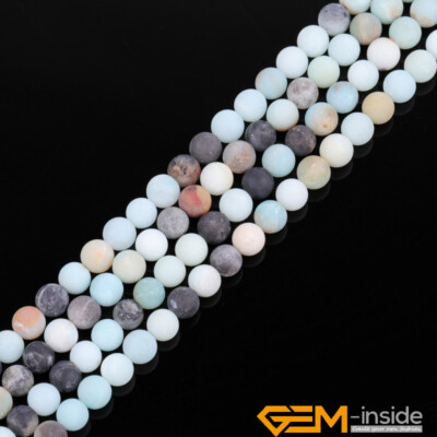 Natural Stone Amazonite Quartz Frost Matte Round Beads 15'' 4mm 6mm 8mm 10mm 12mm