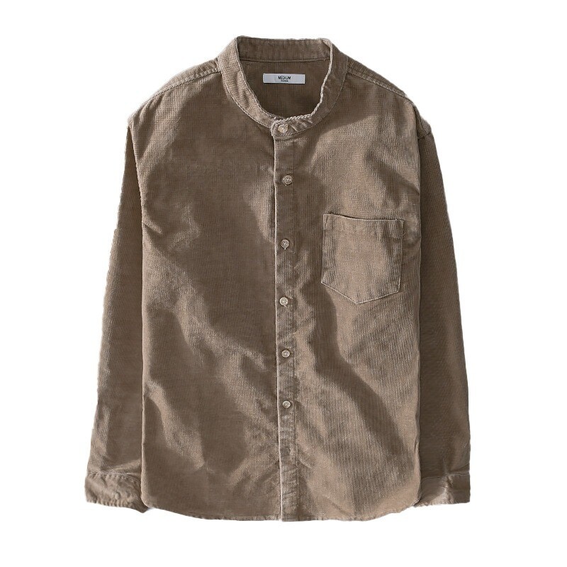 トップス Vintage corduroy top Men Retro Corduroy Shirt Tops Casual Button Up Blouse Long
