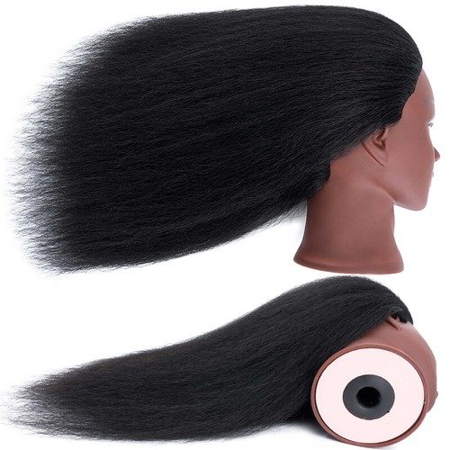 100% Real Human Hair Mannequin Head Practice Styling Training Manikin Doll+Stand