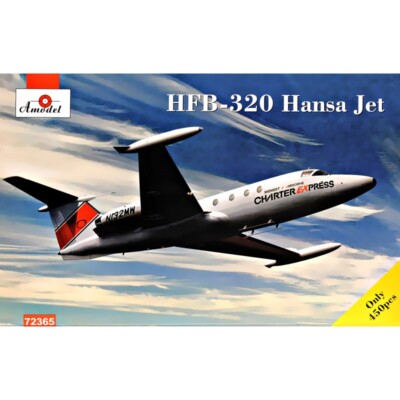 Amodel 72365 Plastic model airplane kit 1:72 HFB-320 Hansa Jet Charter Express