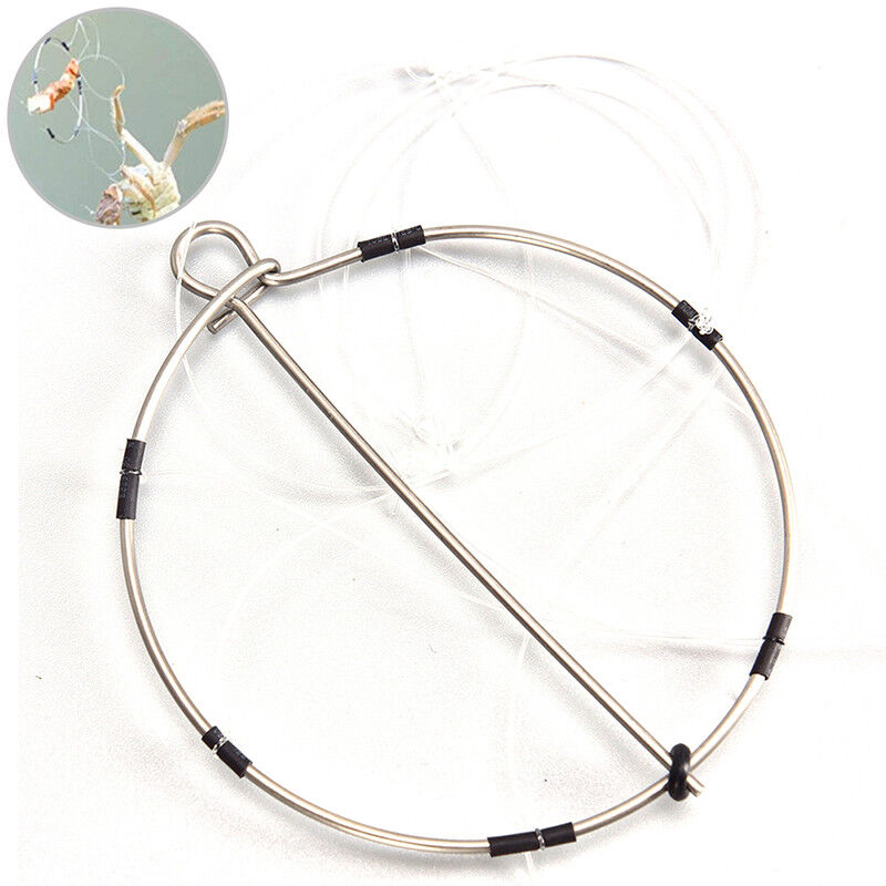 1PCS 6-Ring Portable Fishing Shrimp Crab Cast Trap Catch Crabs Tool Set L F.CE