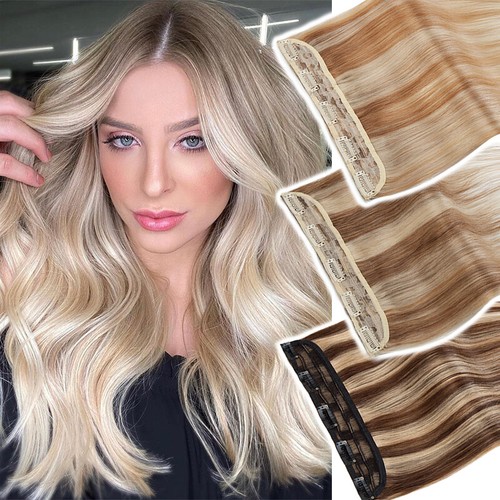One Piece Clip in 100% Human Remy Hair Extensions Half Full Head Highlight 8-24"