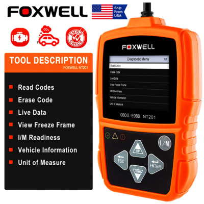 Universal Car OBD2 Code Reader Diagnostic Scanner EOBD Auto Tool Foxwell NT201 