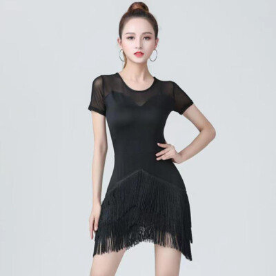 Latin Tango Ballroom Practice Dance Dress Tassels Rumba Salsa Cha Cha Dancewear