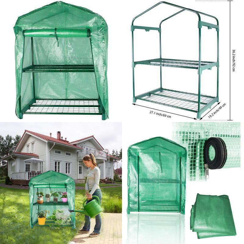 Begrit 2 Etagen Gewächshaus Kleines Gartenhäuschen Foliengewächshäuser Tomat
