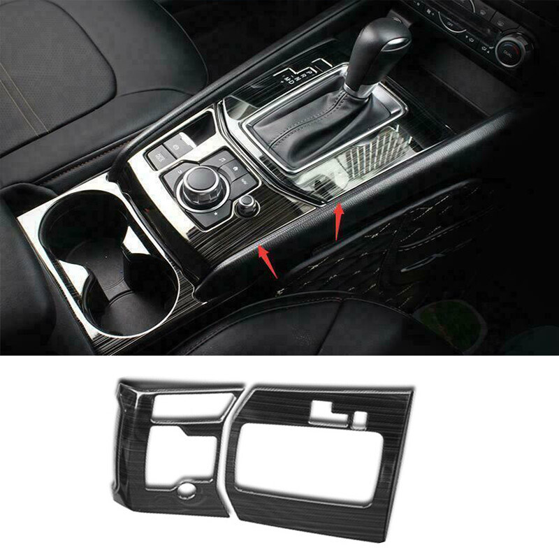 2X Black Titanium Central Console Gear Shift Panel Trim For Mazda