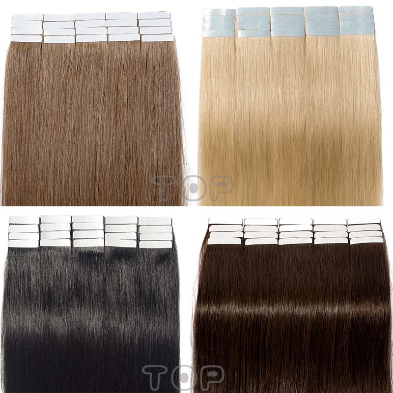 60cm Tressen Tape In on 100 Echthaar Remy Hair Extensions Haarverlängerung DEF8