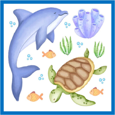 30 Custom Ocean Life Art Personalized Address Labels