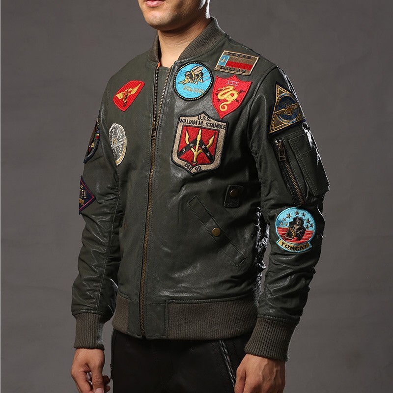Pre-owned Top Gun Maverick Jacket For Men Green Army