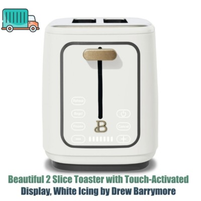 Beautiful 2 Slice Toaster with Touch-Activated Display, White Icing by Drew Barr