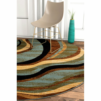 Metro Lane Barclay Teppich Rundteppich Vorleger Innenteppich Bunt Blau 160cm