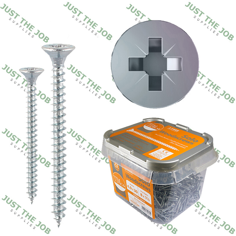4mm 5mm BULK TUBS All Sizes of Zinc WOODSCREW DOUBLE COUNTERSUNK Screws POZI