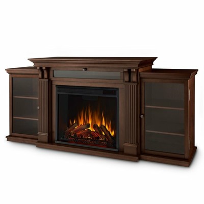 Bowery Hill Wood Chocolate Contemporary TV Stand with Electr