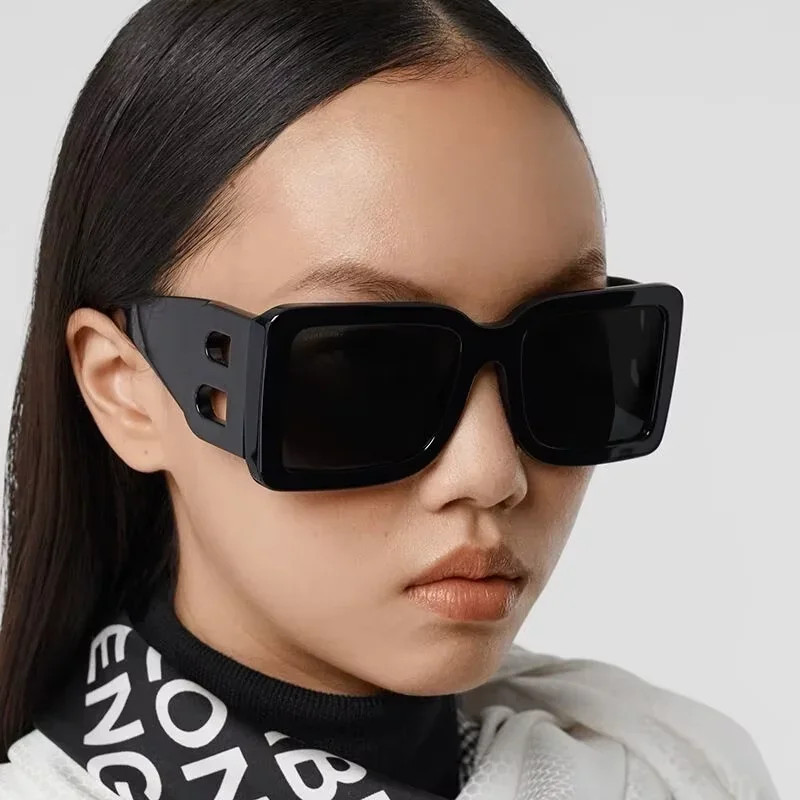 Big Square Sunglasses Women Men Mirror Punk Fashion Outdoor Shades