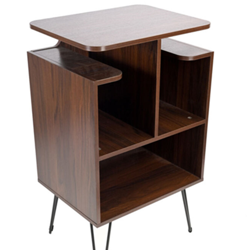 Record Player Stand, T Vinyl Record Storage Cabinet with Metal Legs T-shaped
