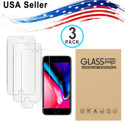 3[PACK] iPhone 6+ 6S+ 7+ 8+ SE X XR XS MAX 11 12 13 14 15 PRO MAX TEMPERED GLASS