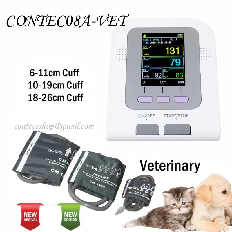 Contec08a Vet-BlutdruckmessgerÃ¤T Nibp-Monitor Manschetten In 3 GrÃ¶ÃEpc-Software