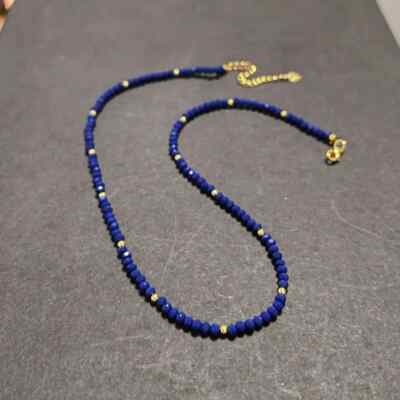 Bohemian Lapis Lazuli Natural Stone Necklace Handcrafted Ethnic Jewelry Gift