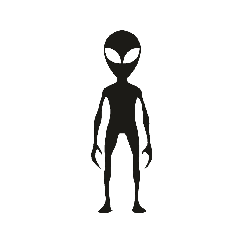 4x Alien Vinyl Decals, JDM,AUDI, VW, FUNNY, TURBO, Car Stickers, Gray alien