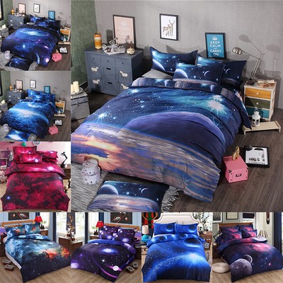 Galaxy Cosmos Pattern 3D Printed Bedding Duvet Cover Pillow Case Bed Sheet Set