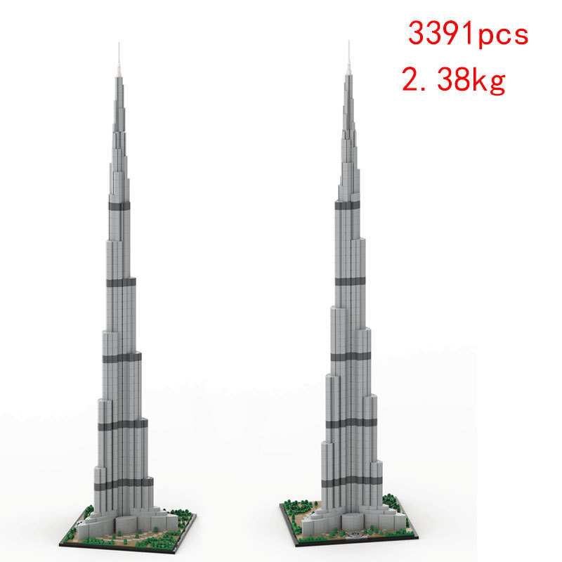 Burj Khalifa Modular Buildings Blocks Skyscraper MOC-131908 Bricks Toy Set