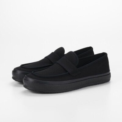 Moonstar FINE VULCANIZED LOAFY Unisex Sneakers BLACK Made in Japan KURUME