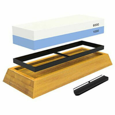 Sharp Knife Sharpening Stone 2 Side Grit 1000/6000 Whetstone Sharpener Nonslip