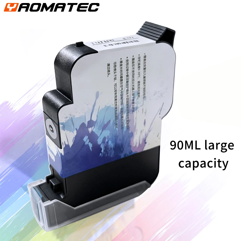 YAOMATEC 90ML big capacity Handheld thermal inkjet Printer Fast Dry Eco Solvent