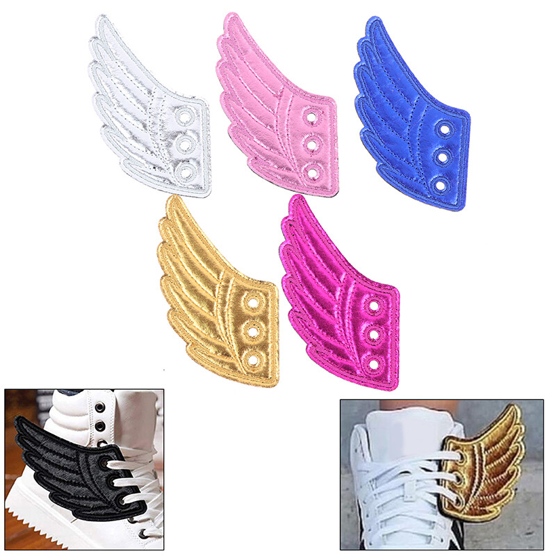 Kids Foils Shoes Sneaker Angel Wing Girls Boys Clothing Decor DIY Accessories_ro