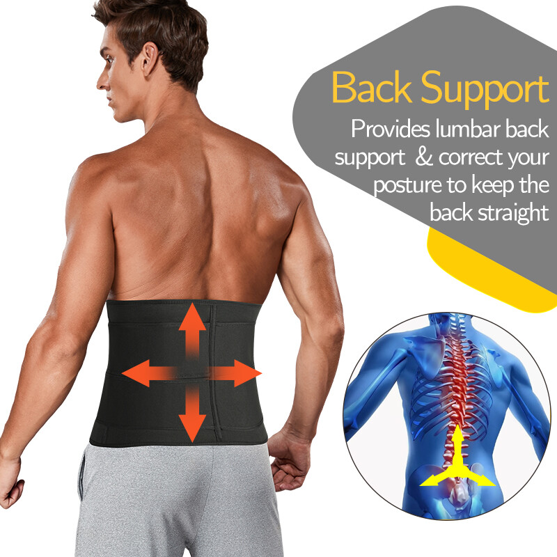 Men Belly Fat Burner Body Shaper Waist Trainer Sauna Sweat Belt for Weight Loss