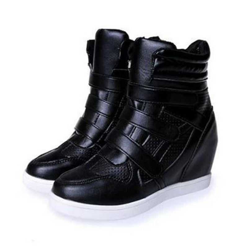 YJP Womens Hidden Wedge Sneakers Casual High Top Shoes Ankle Boots Outdoor