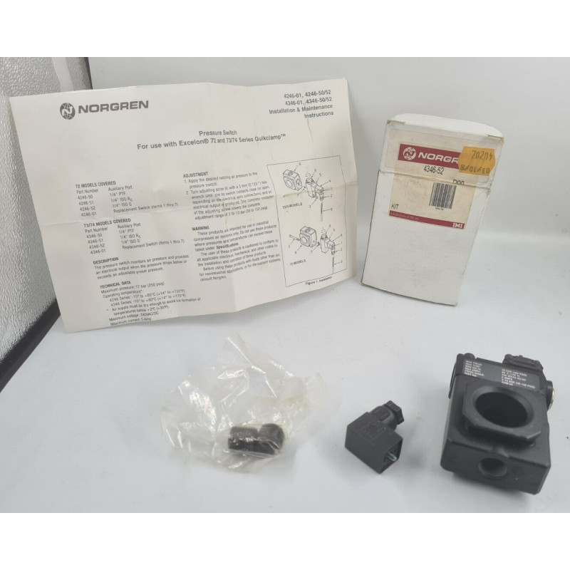 Kit Pressostat Pour Excelon 72 Et 73/74 Series Quikclamp M Norgren 4346-52