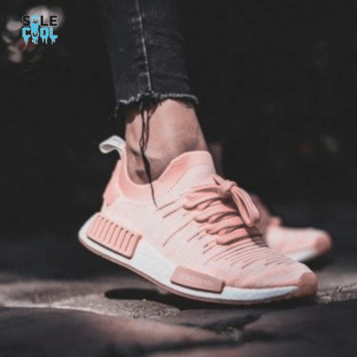 Women's Adidas NMD R1 STLT PK Primeknit Orange Peach Pink AQ1119