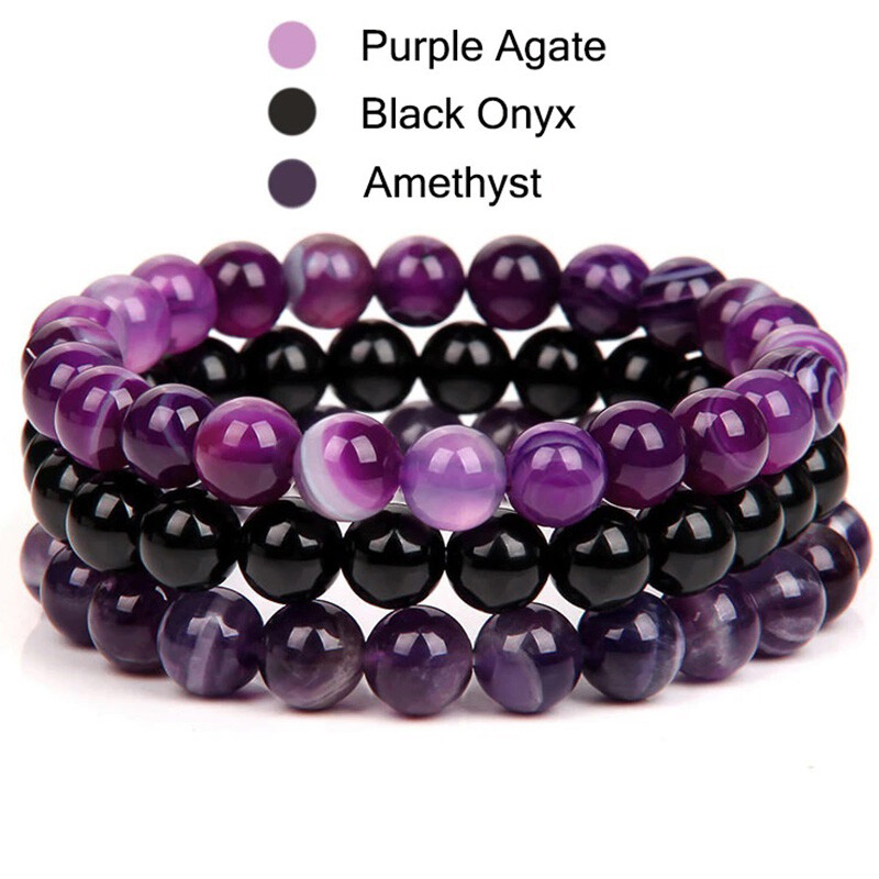 ●BLACKPURPLE● [silver925] Money Keeper Onyx Bracelet silver925]Money Keeper Onyx Bracelet - 블랙퍼플