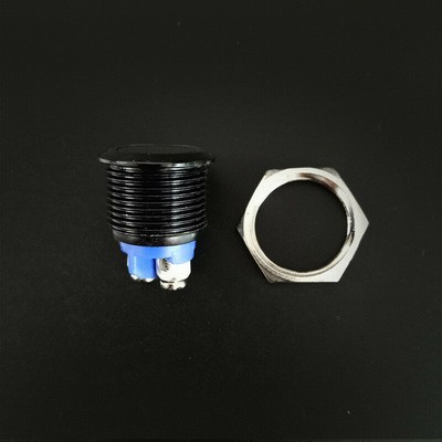 Metal Push Button Waterproof Switch Black Momentary Reset DC 2A 12V-36V Car/Boat
