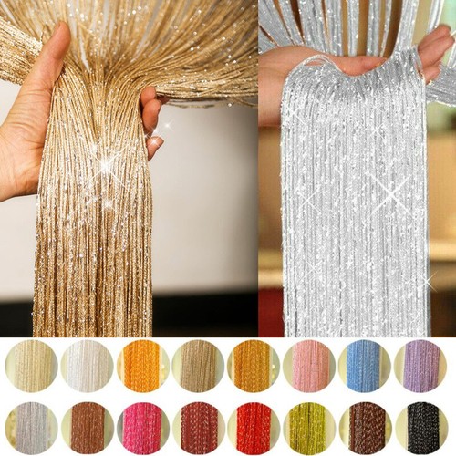 100x200cm Glitter String Curtain Crystal Beaded Tassel Curtain Door Fringe Strip