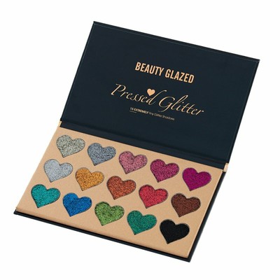15 Colors Heart Shape Glitter Shimmer Eyeshadow Long Lasting Waterproof Palette