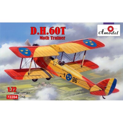 Amodel 72284 model airplane kit 1:72 Biplane de Havilland DH.60T Moth Trainer