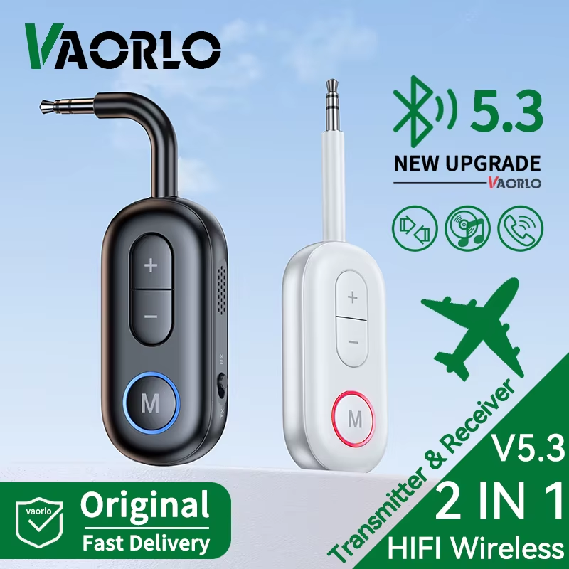 Bluetooth 5.3 Audio Transmitter Receiver 3.5MM AUX Hifi Stereo Music Wireless Ad
